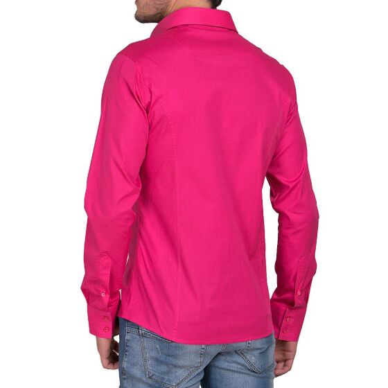 Red Bridge Herren Basic Design Slim Fit Langarm Hemd Fuchsia