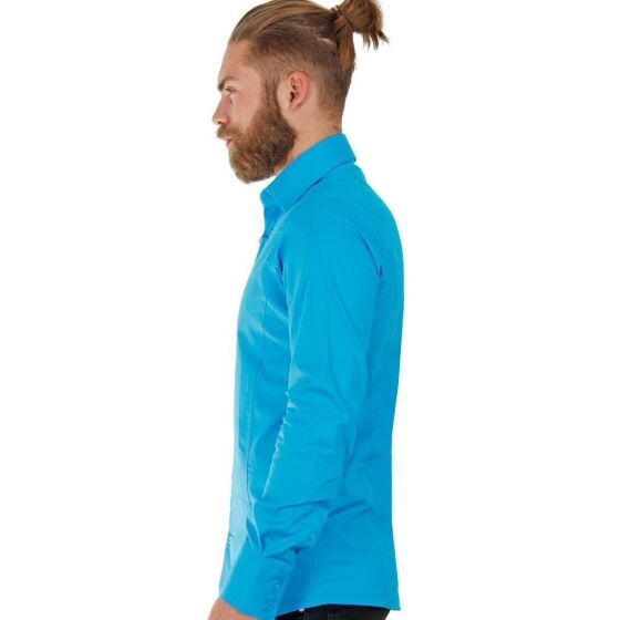 Red Bridge Mens Basic Design Slim Fit Long Sleeve Shirt Turquoise