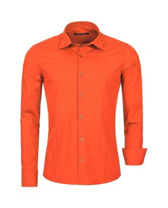 Red Bridge Herren Basic Design Slim Fit Langarm Hemd Coral