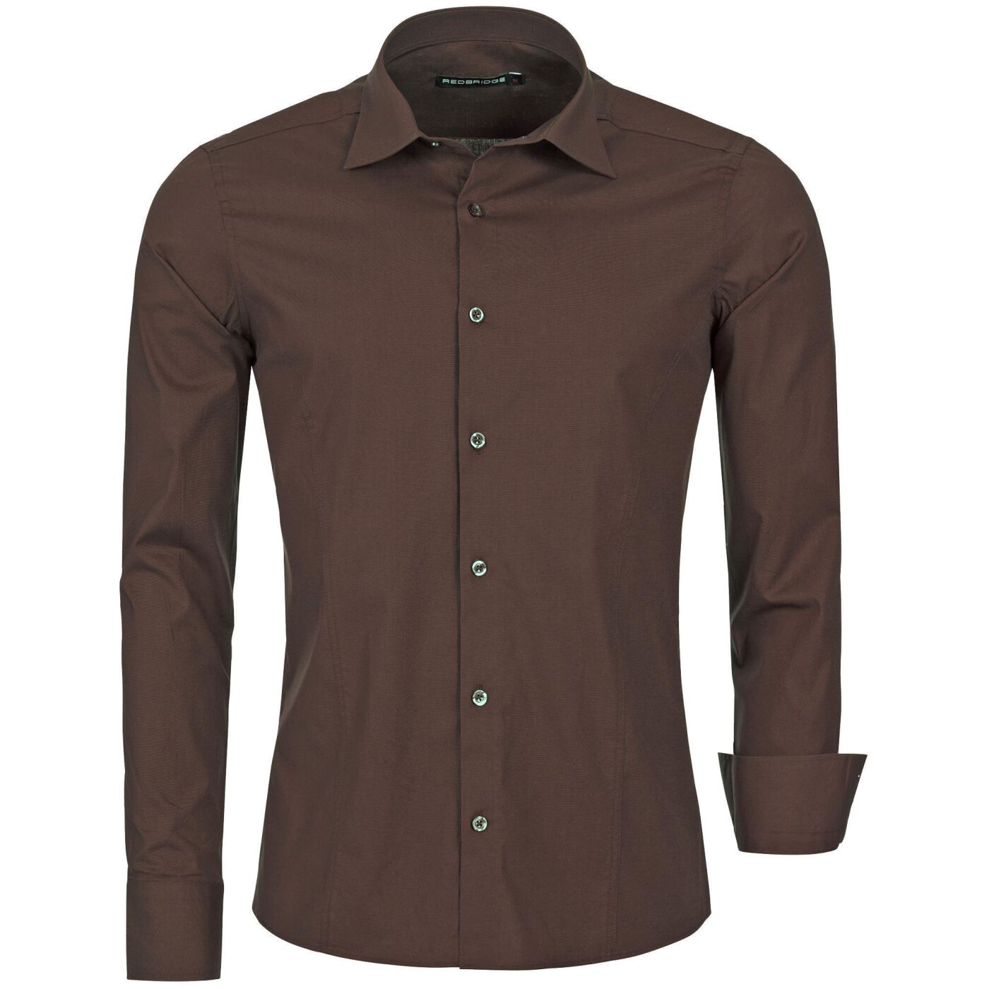 Lelie Geschiktheid Berg kleding op Red Bridge Mens Basic Design Slim Fit long sleeve shirt Brown-R-2111-, €  34,90