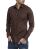 Red Bridge Mens Basic Design Slim Fit Long Sleeve Shirt Brown