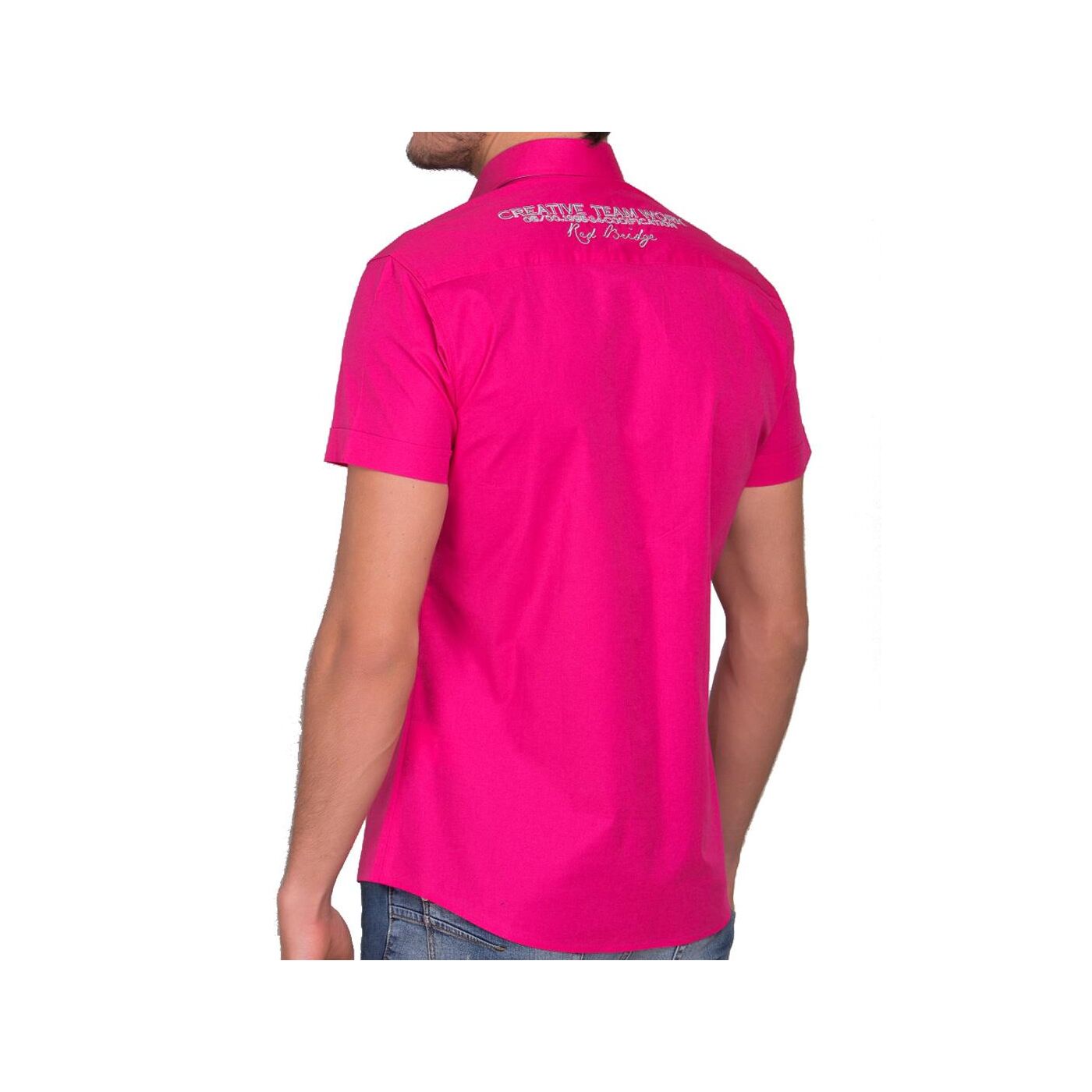 Wasabi Kurzarm Hemd Freizeithemd Herren Designer Shirt Slim-Fit NEU Rosa L 