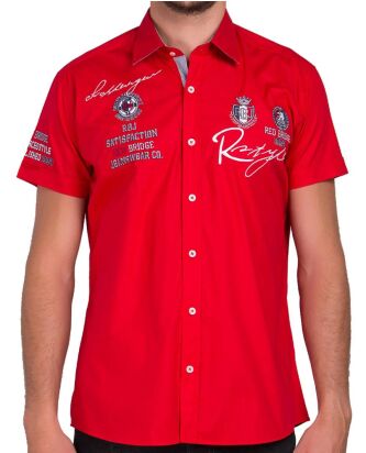 shirt R-Style € Fit sleeve Men Regular long Design Bridge 24,90 Red Red-R-213,