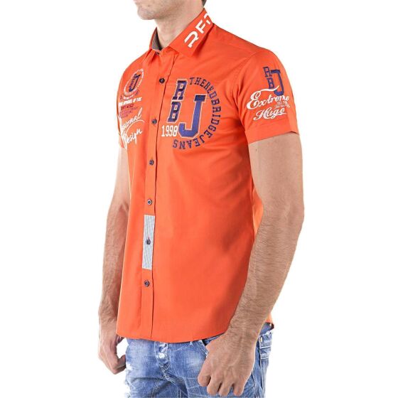 Red Bridge Herren Professionel Design Slim Fit kurzarm Hemd coral