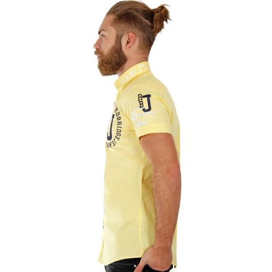 Red Bridge Mens Professional Design Regular Fit Short Sleeve Shirt Yellow