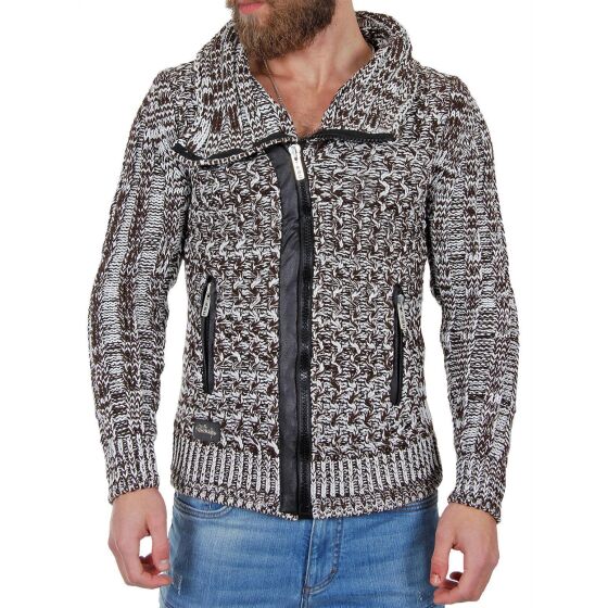 Red Bridge Herren inside scarf Strickjacke Pullover Jacke braun weiss