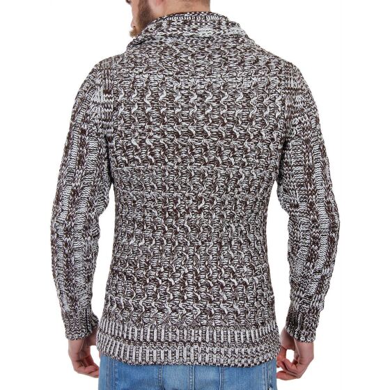 Red Bridge Herren inside scarf Strickjacke Pullover Jacke braun weiss