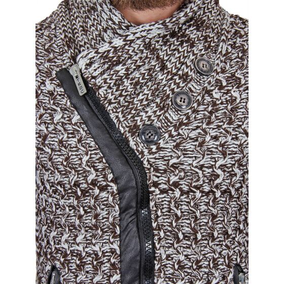Red Bridge Herren inside scarf Strickjacke Pullover Jacke braun weiss