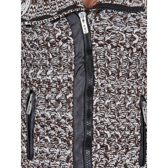 Red Bridge Mens inside scarf cardigan sweater jacket brown white