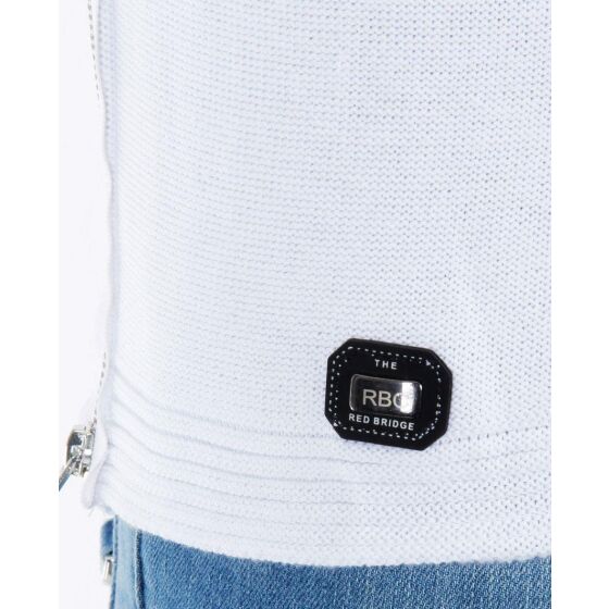 Red Bridge Mens Minimalist Cardigan Sweater Jacket White