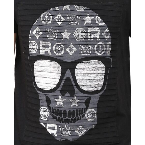 Red Bridge Luxury Skull Mens T-Shirt Black
