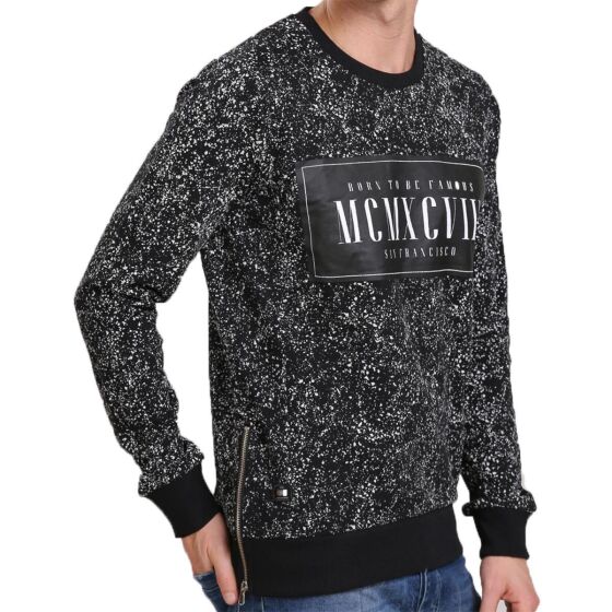 Red Bridge Herren Pullover Born to be Famous Schwarz