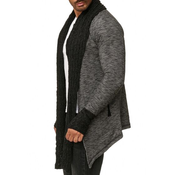 Red Bridge Herren Strick- Cardigan Schalkragen Handschuhe Schwarz