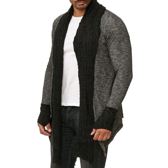 Red Bridge Herren Strick- Cardigan Schalkragen Handschuhe Schwarz