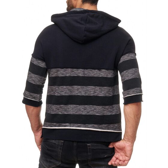 Red Bridge Herren Asymmetrical Special Designer RBC Sweat Kapuzenpullover Hoodie T-Shirt Schwarz