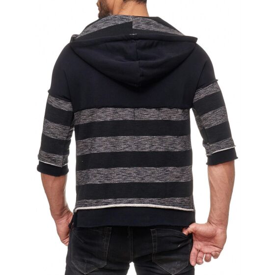 Red Bridge Herren Asymmetrical Special Designer RBC Sweat Kapuzenpullover Hoodie T-Shirt Schwarz