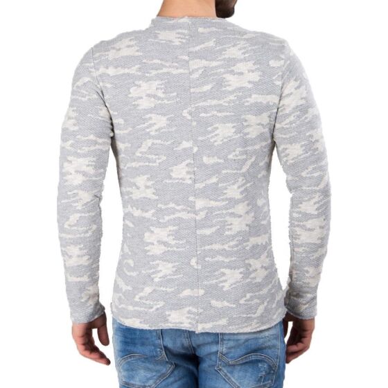 Red Bridge Herren Pullover Grobstrick Strickpullover Grau