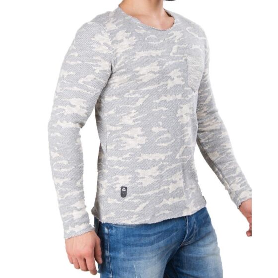Red Bridge Mens Jumper Chunky Knit Jumper Grey