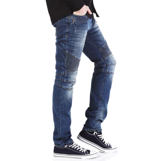 Redbridge Herren Jeans Hose Denim Biker Look Jeanshose Ripped Röhrenjeans