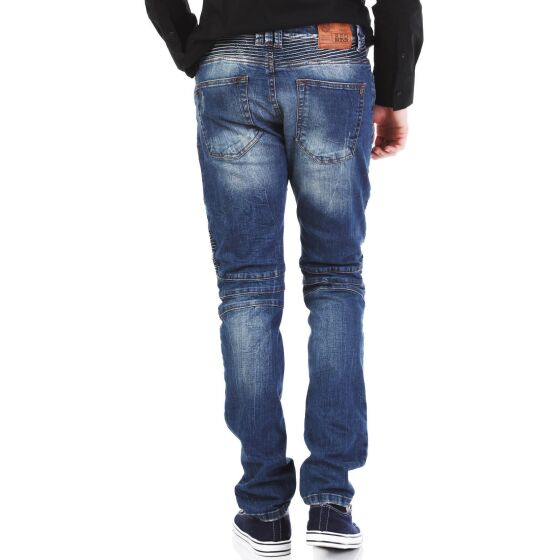 Redbridge Herren Jeans Hose Denim Biker Look Jeanshose Ripped Röhrenjeans