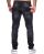 Red Bridge Mens Jeans Pants MC Motorrad Biker Black Style Slim-Fit Pants with Leather and Destroyed Effects Black