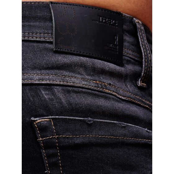 Red Bridge Mens jeans trousers slim fit drainpipe jeans destroyed black