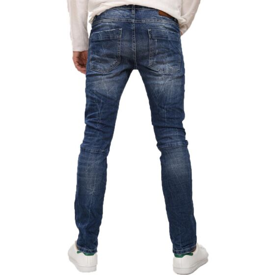 Red Bridge Herren Jeans Hose Inside Out Destroyed Blau