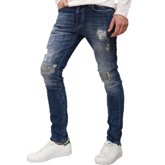 Red Bridge Mens Jeans Pants Inside Out Destroyed Blue