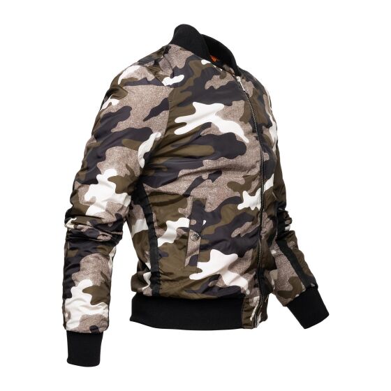 Red Bridge Mens Camouflage Bomber Jacket Winter Jacket Camouflage Khaki