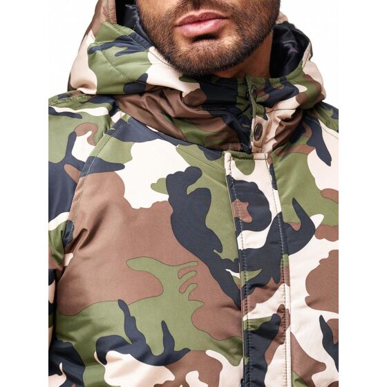 Redbridge Herren Winterjacke Jacke Parka Camouflage Mantel Militär Look Bomber