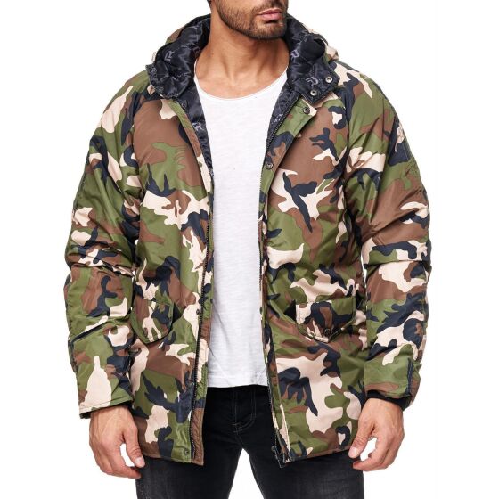Redbridge Mens Winter Jacket Parka Camouflage Coat Military Look Bomber