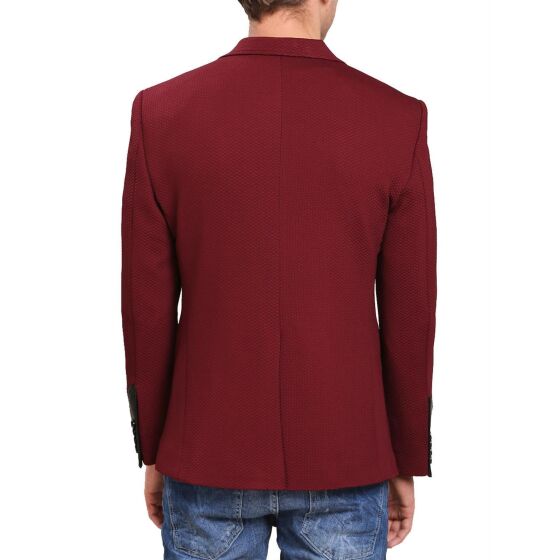 Red Bridge Herren Leather Line Sakko Blazer Bordeaux