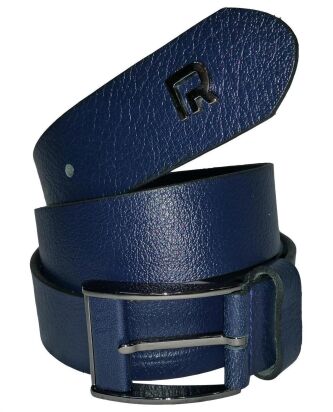 Red Bridge Mens Real Leather Belt Leather Belt Blue