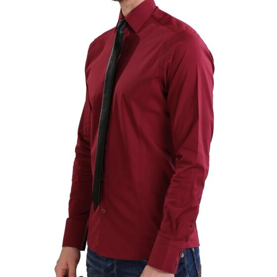 Red Bridge Herren Basic Design Slim Fit Langarm Hemd Bordeaux