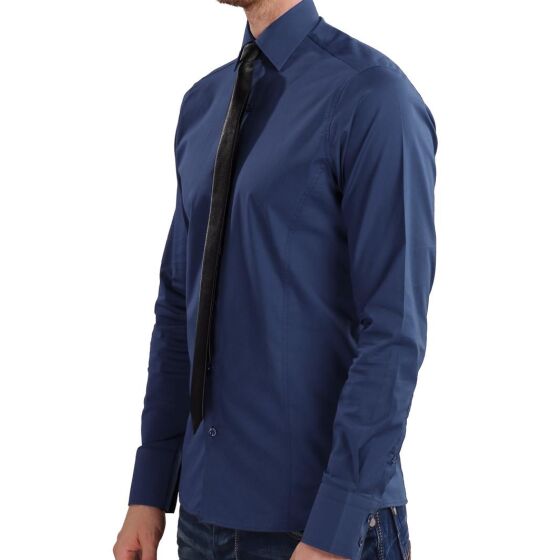 Red Bridge Herren Basic Design Slim Fit Langarm Hemd Navy