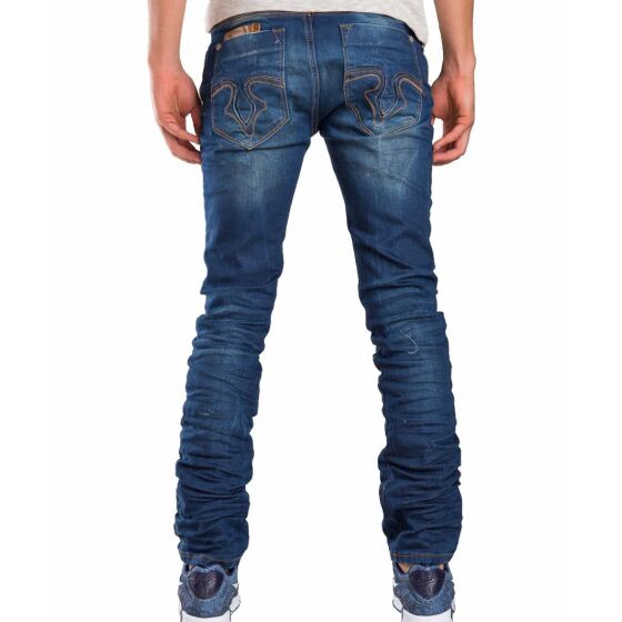 Red Bridge Herren Jeans Royal Leather Denim Hose Blau