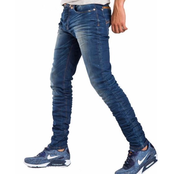 Red Bridge Mens Jeans Royal Leather Denim Pants Blue