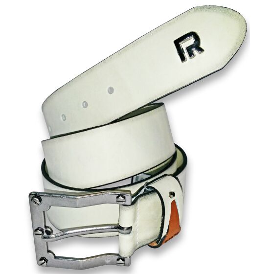 Red Bridge Mens Belt Real Leather Leather Belt White