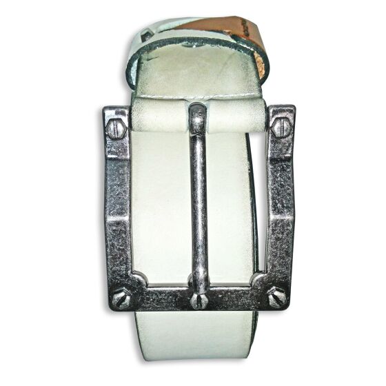 Red Bridge Mens Belt Real Leather Leather Belt White