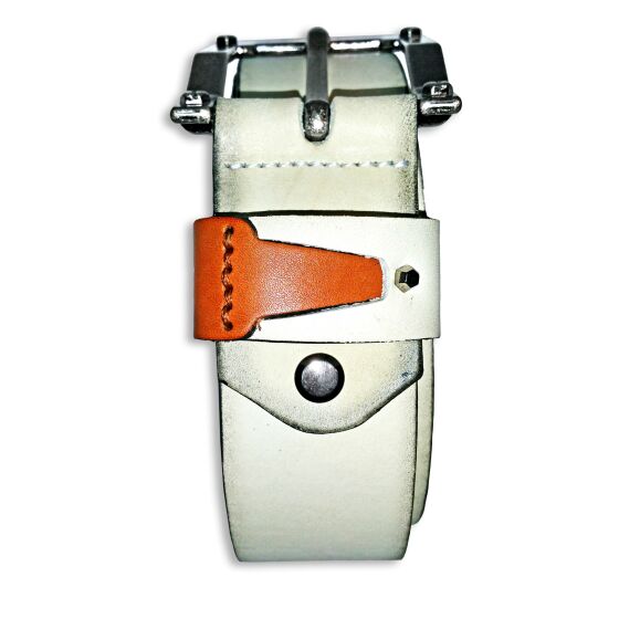 Red Bridge Mens Belt Real Leather Leather Belt White