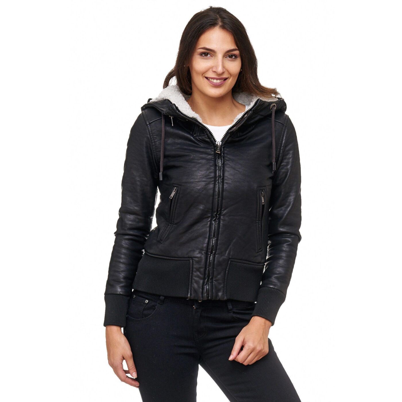 Red Bridge Damen Jacke Kunst Lederjacke gefüttert Schwarz R42460, 44,99