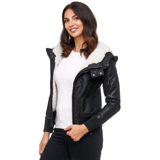 Red Bridge Ladies Jacket Faux Leather Jacket Lined Black