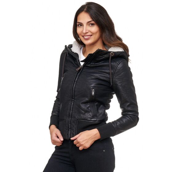 Red Bridge Ladies Jacket Faux Leather Jacket Lined Black