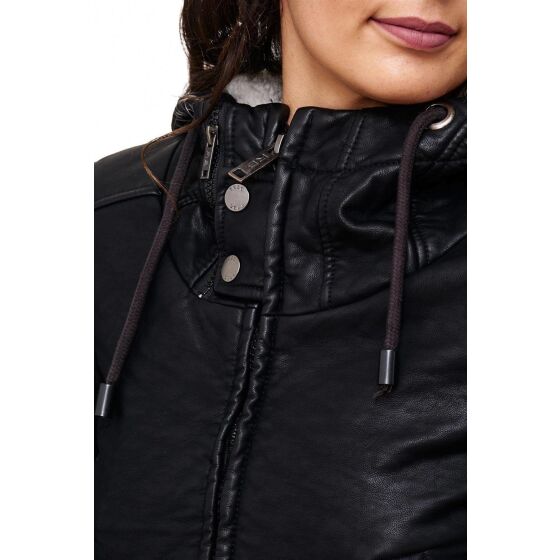 Red Bridge Ladies Jacket Faux Leather Jacket Lined Black