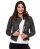Red Bridge WoMens Biker Jacket Between-seasons jacket Faux leather jacket lined with stand-up collar anthracite