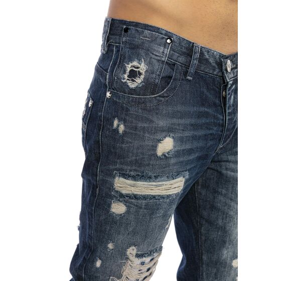 Mens ripped straight cut jeans