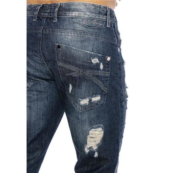 Mens ripped straight cut jeans