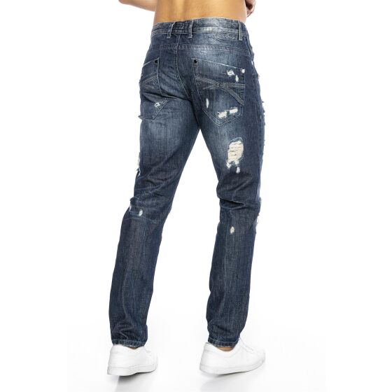 Mens ripped straight cut jeans