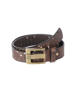 Red Bridge Mens Belt Studded Genuine Leather Black...