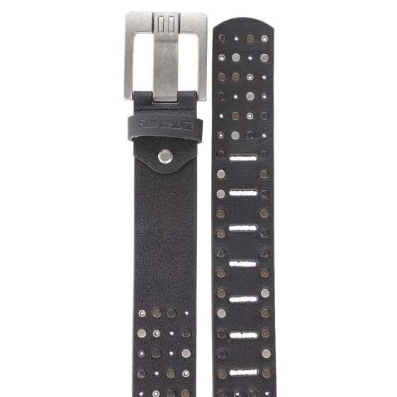 Red Bridge Mens Belt Studded Genuine Leather Black Leather Belt with Studs